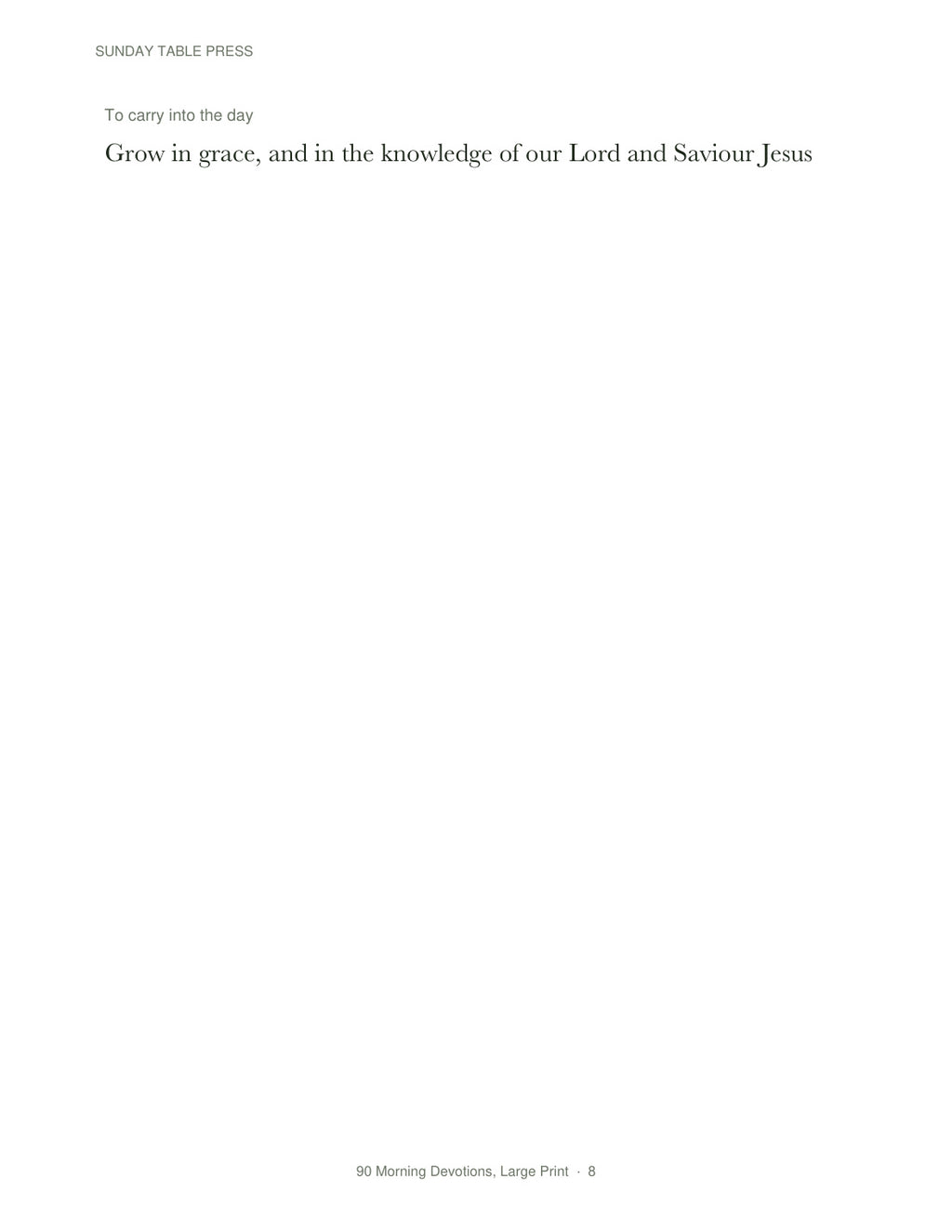 90 Morning Devotions, Large Print — page 8, actual size