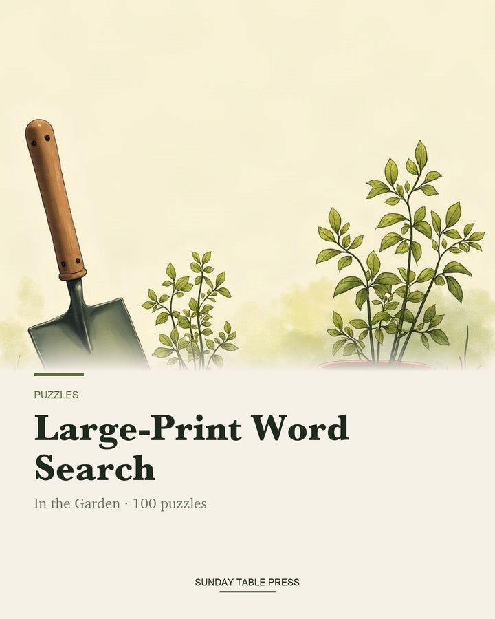 Large-Print Word Search: In the Garden — cover