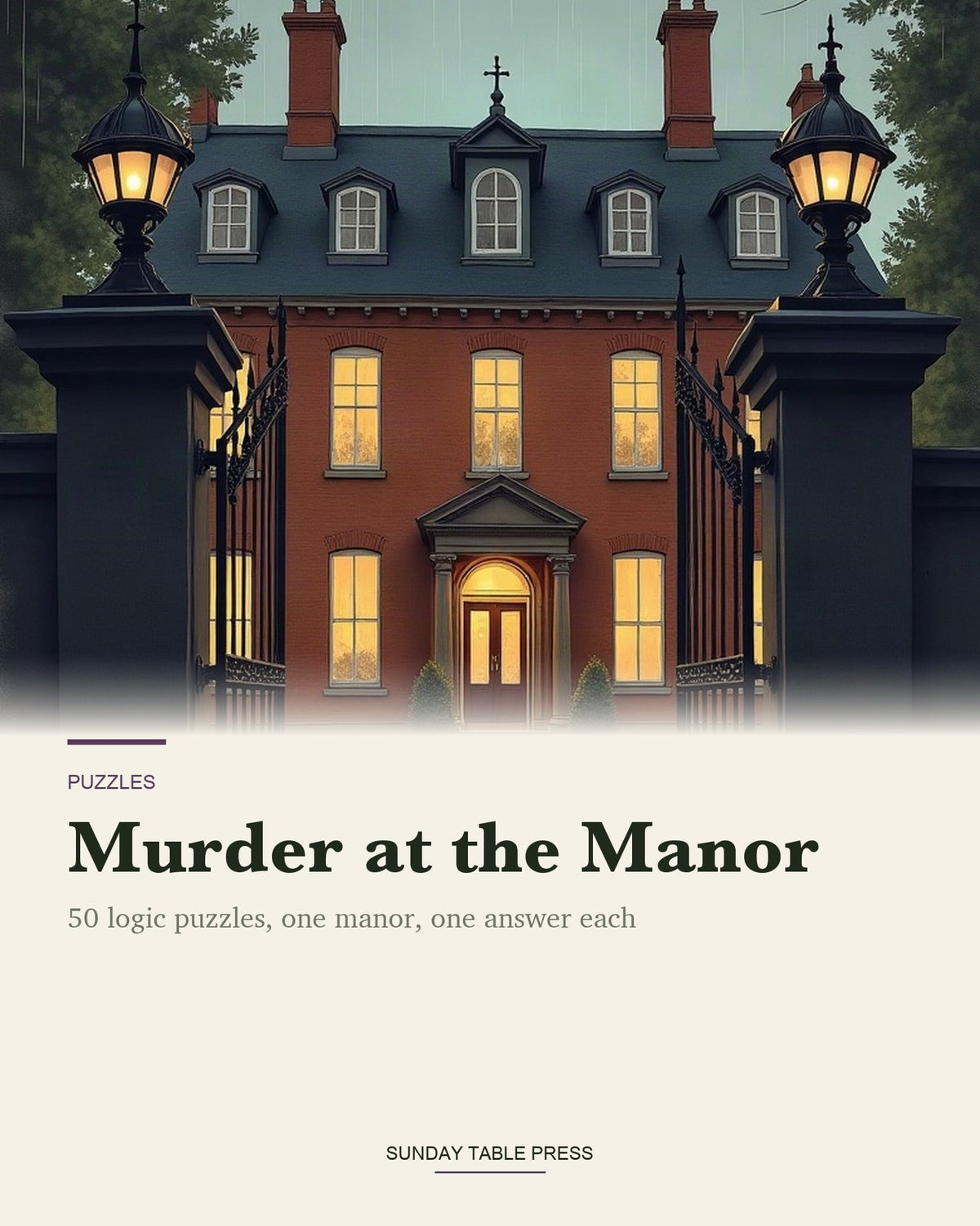 Murder at the Manor: 50 Logic Puzzles — cover