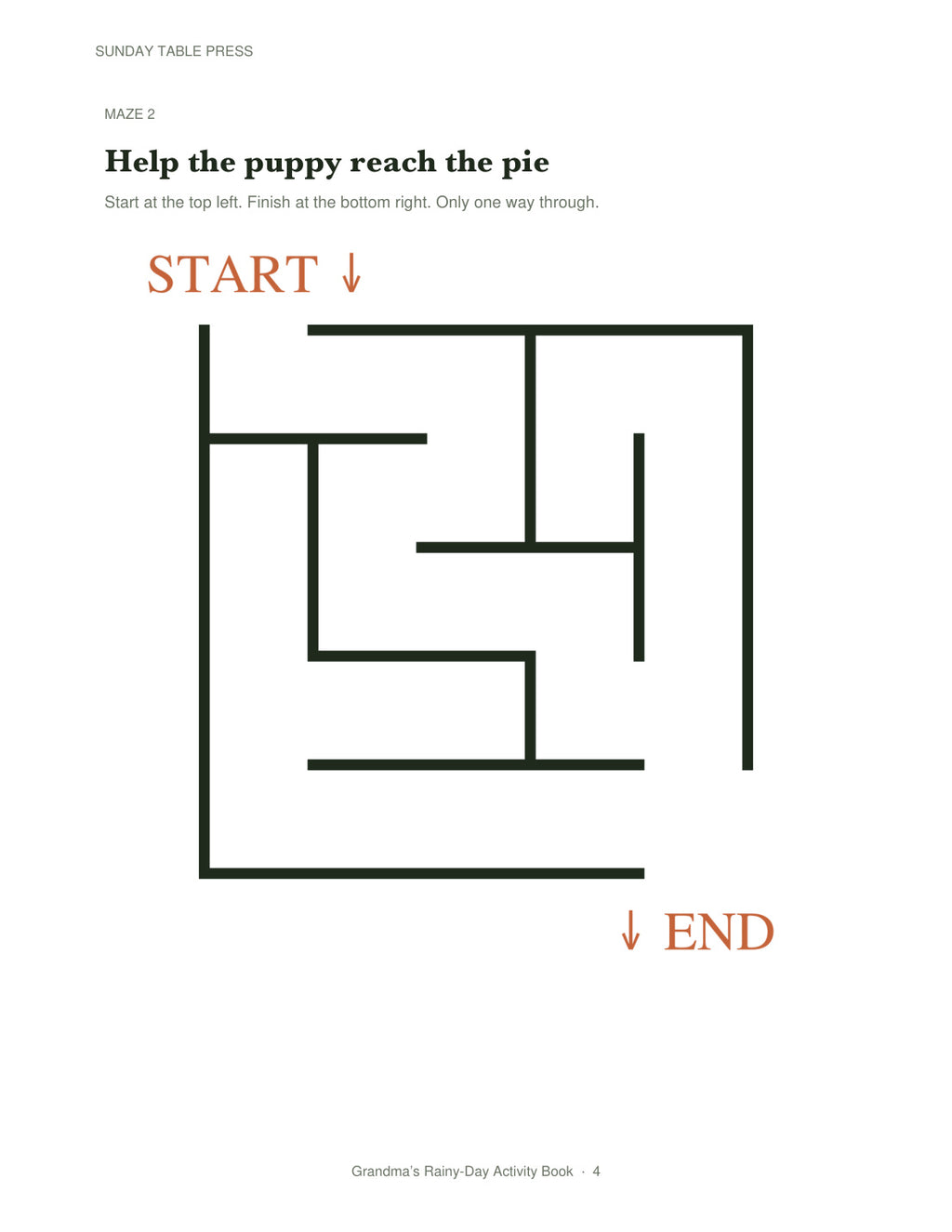 Grandma's Rainy-Day Activity Book — page 4, actual size
