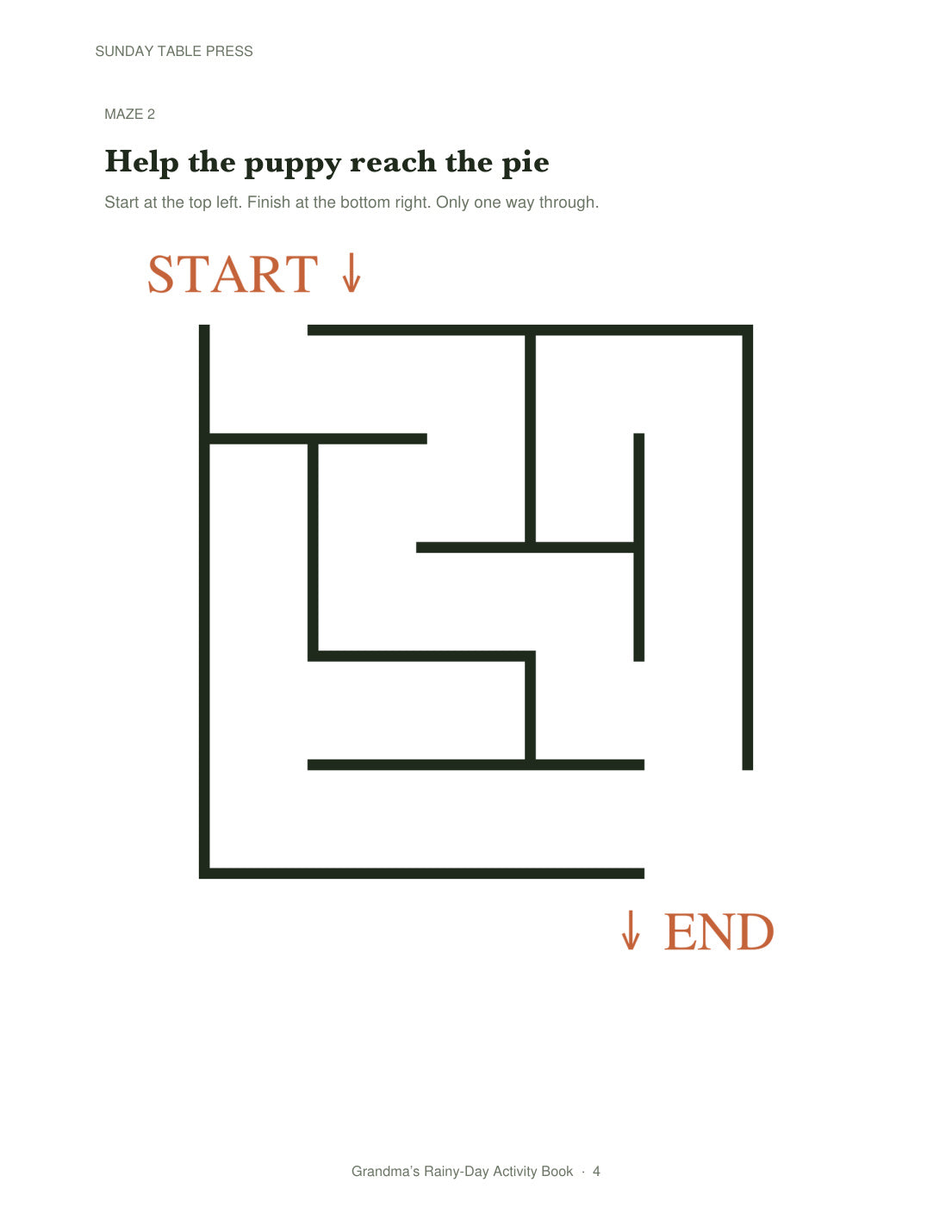 Grandma's Rainy-Day Activity Book — page 4, actual size