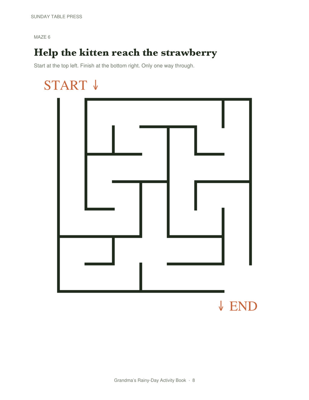 Grandma's Rainy-Day Activity Book — page 8, actual size