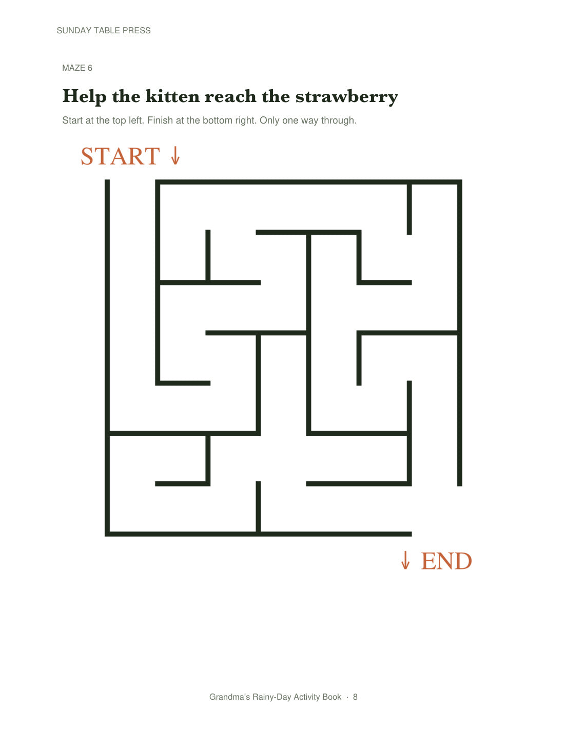 Grandma's Rainy-Day Activity Book — page 8, actual size