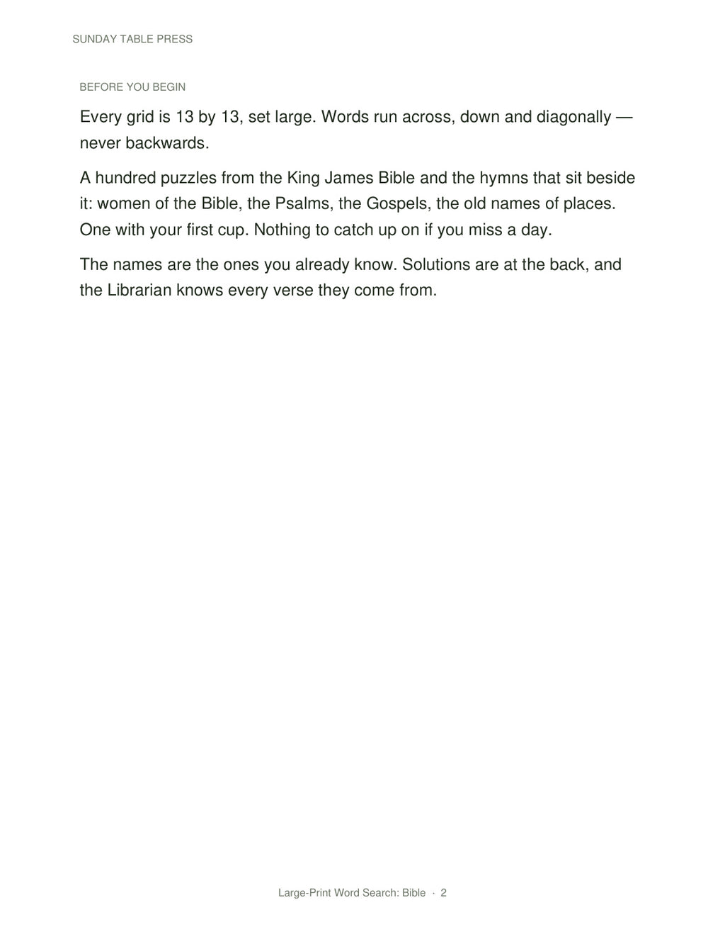 Large-Print Word Search: Bible — page 2, actual size