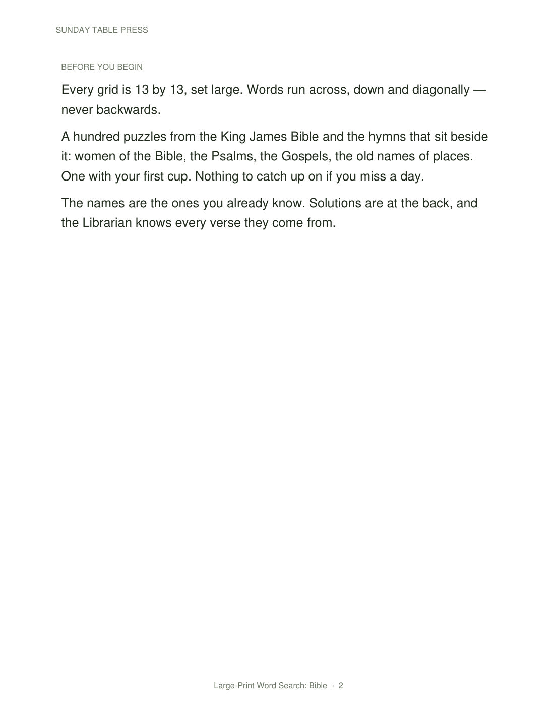 Large-Print Word Search: Bible — page 2, actual size