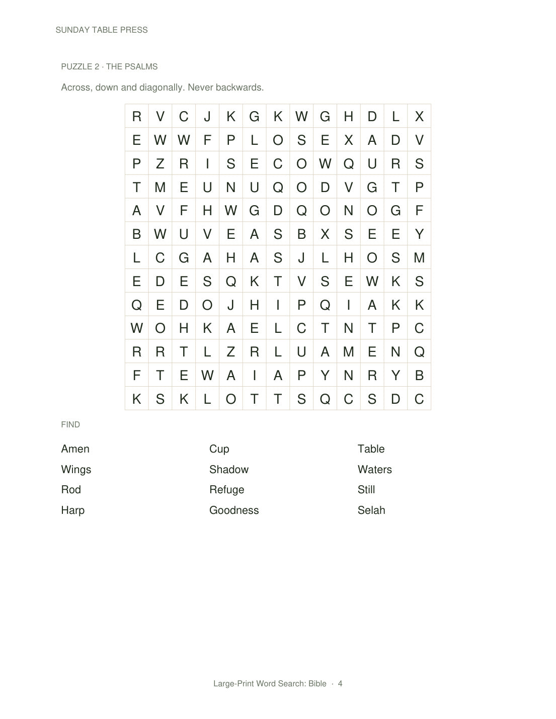 Large-Print Word Search: Bible — page 4, actual size