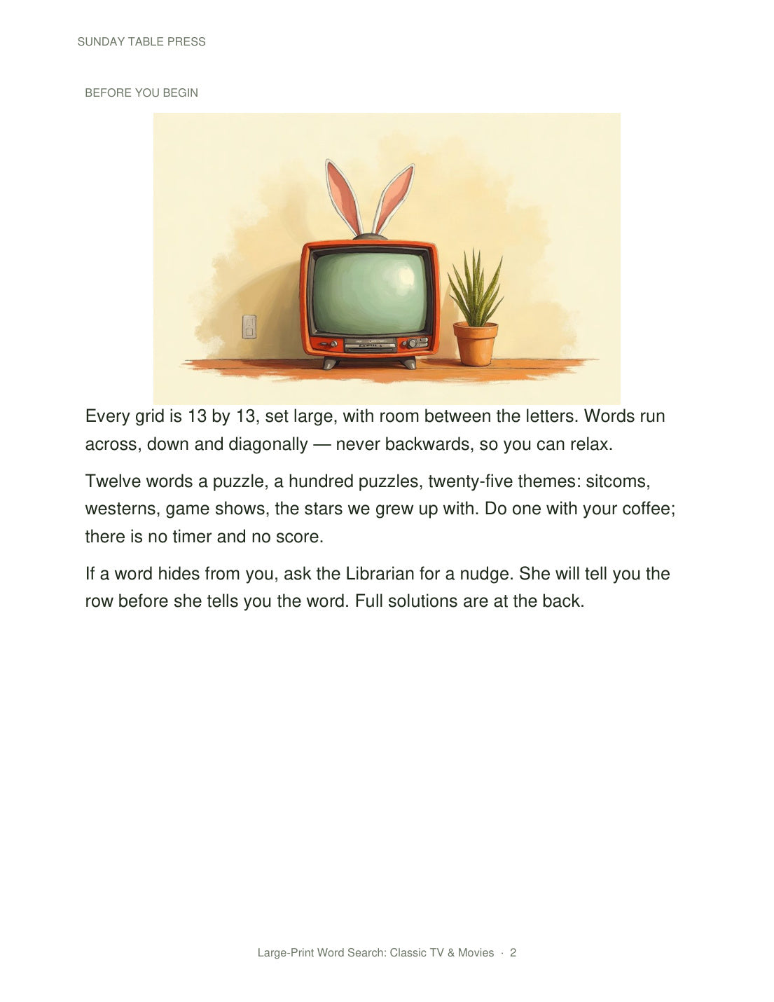 Large-Print Word Search: Classic TV & Movies — page 2, actual size