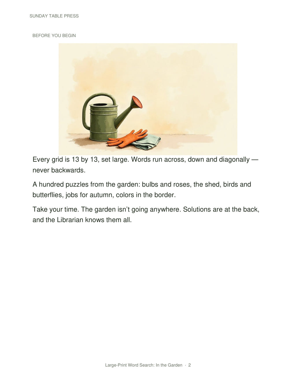 Large-Print Word Search: In the Garden — page 2, actual size