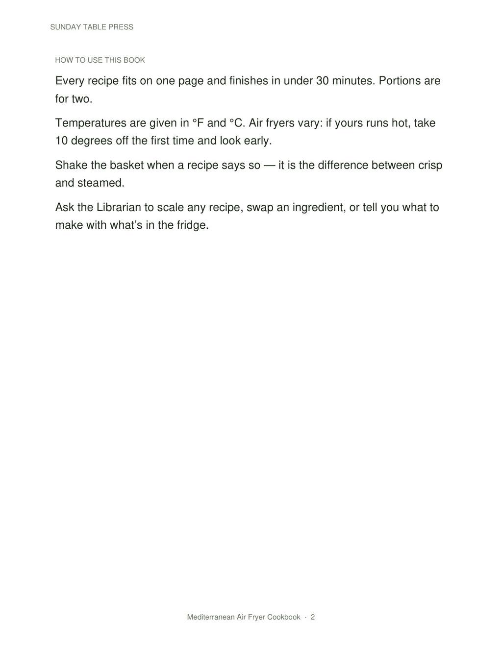 Mediterranean Air Fryer Cookbook — page 2, actual size