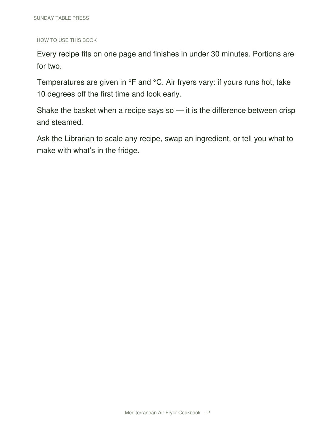 Mediterranean Air Fryer Cookbook — page 2, actual size